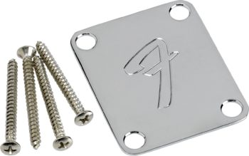 Fender Neck plate 70's "F"4bolts, chrome