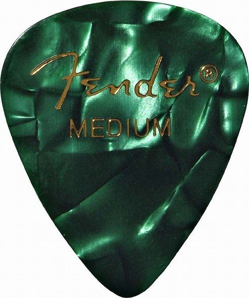 Fender 351 Shape Premium Picks Medium -12 Pack Green Moto