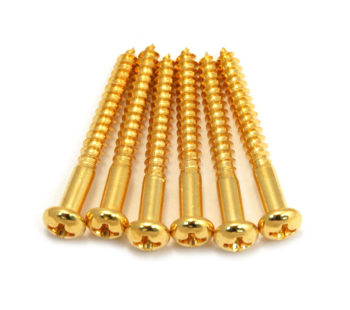 Fender Bridge Mounting Screws, Vintage Strat, 6 X 1-1/4 Gold