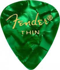 Fender 351 Shape Premium Picks Thin - 12 Pack Green Moto
