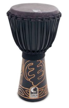 Toca 10" Black Mamba Djembe with Bag and Djembe Hat, ABMD-10