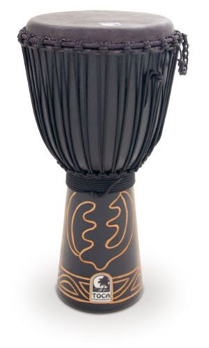 Toca 12" Black Mamba Djembe with Bag and Djembe Hat, ABMD-12
