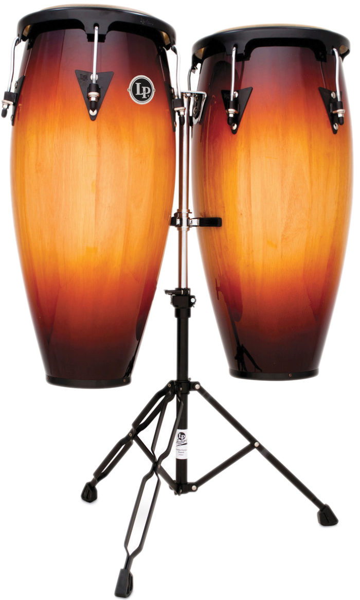 Latinpercussion Aspire Accent Congas 10" & 11" Set with Double Stand, Vintag