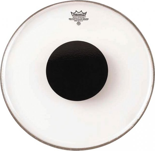 Remo 24" Controlled Sound Clear Basstromme. Black Dot on Top