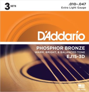 Daddario EJ15-3D Phosphor Bronze 3-Pack