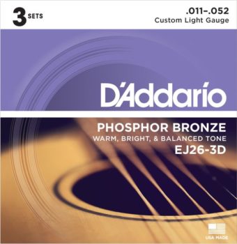 Daddario EJ26-3D Phosphor Bronze 3-Pack