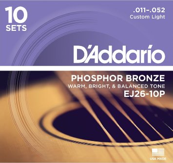 Daddario EJ26-10-Pack Phosphor Bronze