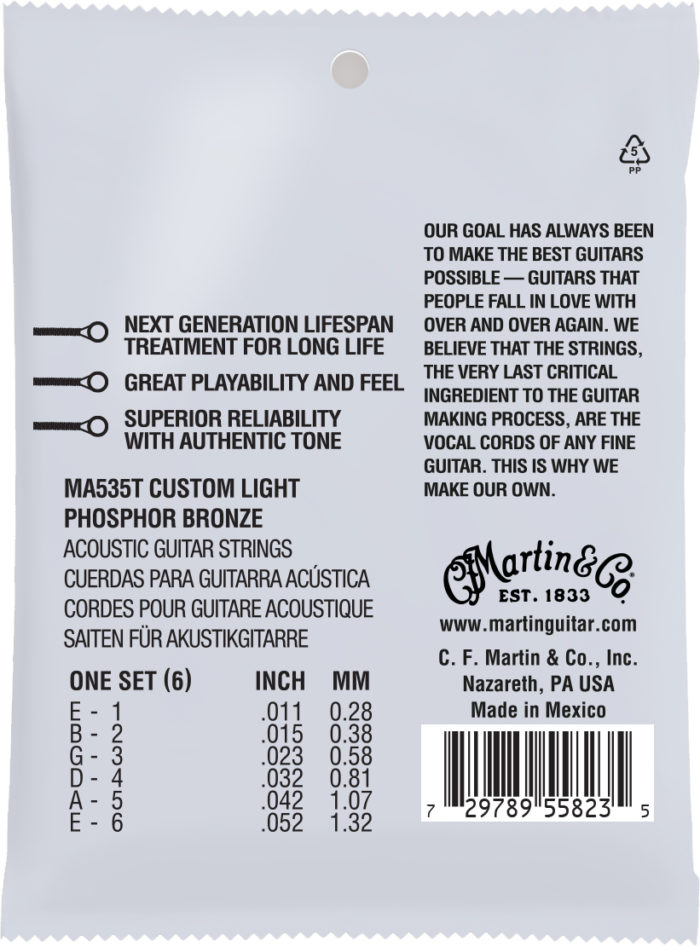 Martin MA535T Authentic Treated Acoustic Custom Light (.11 - .52) 9
