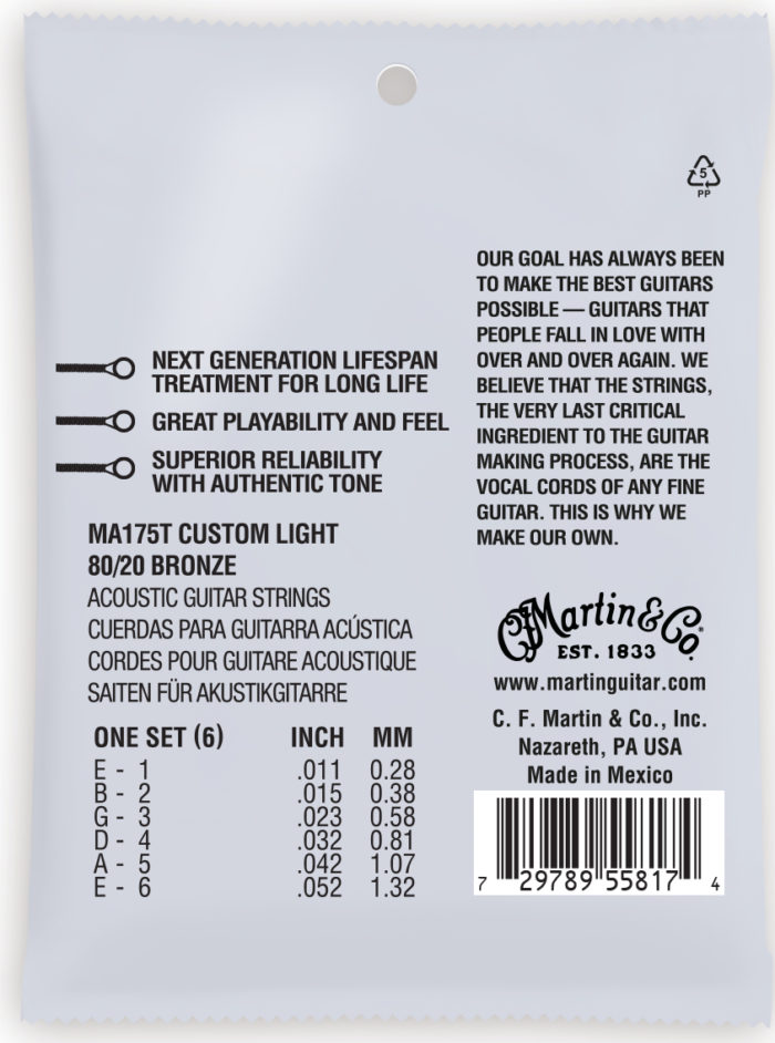 Martin MA175T Authentic Treated Acoustic Custom Light (.11 - .52) 8