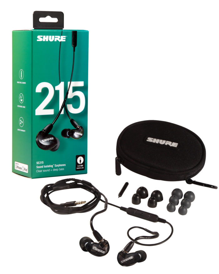 Shure SE215 EARPHONE  BLACK W/ RMCE-UNI