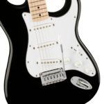 Squier Affinity Series Stratocaster, Maple Fingerboard, White Pickguard, Black