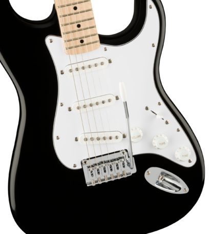 Squier Affinity Series Stratocaster, Maple Fingerboard, White Pickguard, Black