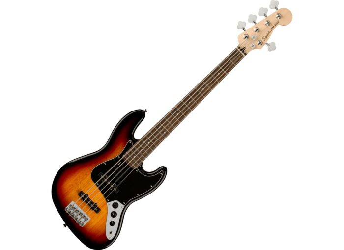 Squier Affinity Series Jazz Bass V, Laurel Fingerboard, Black Pickguard, 3-Color Sunburst