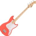 Squier Bronco Bass, Maple Fingerboard, White Pickguard, Tahitian Coral