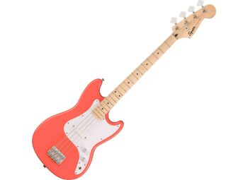 Squier Bronco Bass, Maple Fingerboard, White Pickguard, Tahitian Coral