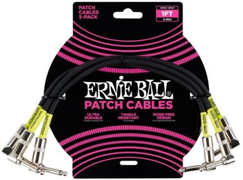 Ernie-Ball EB-6075 PATCH CABLE 1' BLK 3PC