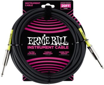 Ernie-Ball EB-6046 INST.CABLE 20FT.SS BLK