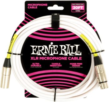 Ernie-Ball 6389 Microphone Cable White - 6 Meter
