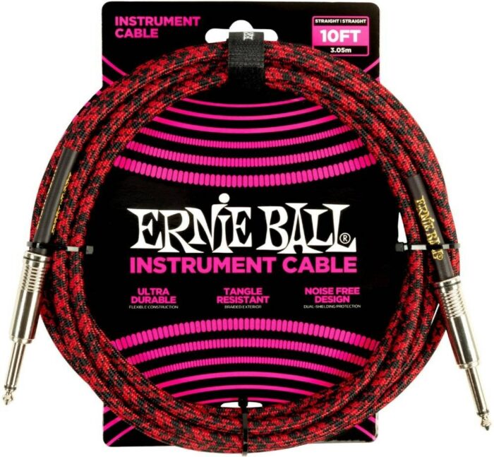 Ernie-Ball 6394 10Ft Cable Red/Blk 3M