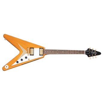 Epiphone 1958 Korina Flying V White Pickguard incl Case