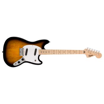 Squier Mustang, Maple Fingerboard, White Pickguard, 2-Color Sunburst