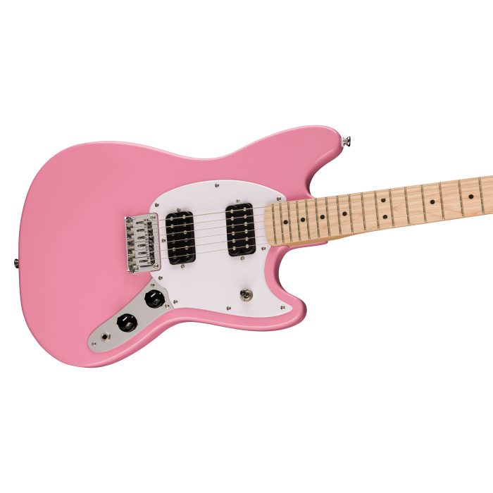 Squier Mustang HH, Maple Fingerboard, White Pickguard, Flash Pink