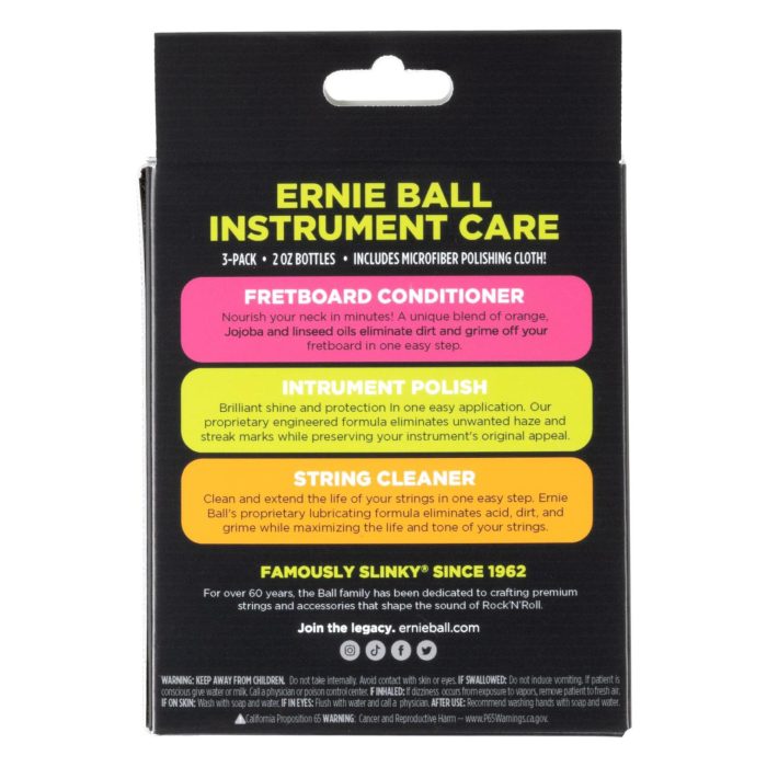 Ernie-Ball Eb-4225 Instrument Care 3-Pack