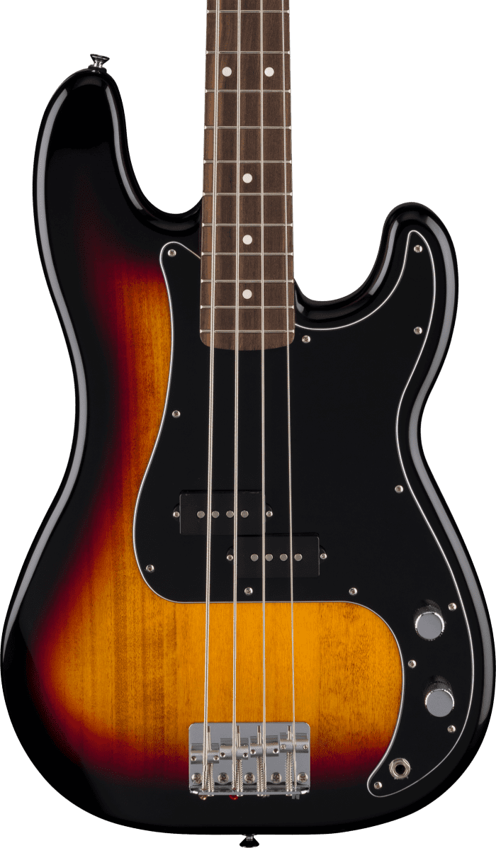 Fender Standard Precision Bass, Laurel Fingerboard, Black Pickguard, 3-Color Sunburst