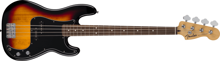 Fender Standard Precision Bass, Laurel Fingerboard, Black Pickguard, 3-Color Sunburst