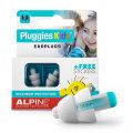 Alpine Pluggies Kids - Öronproppar för barn, 2 filter, vita, 1 par