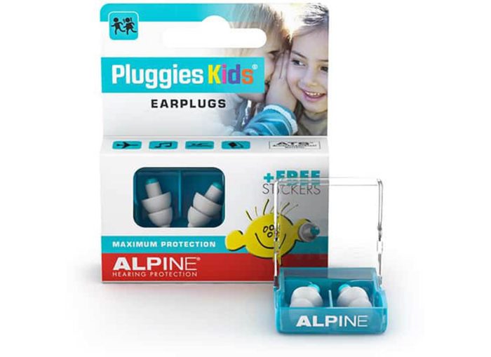 Alpine Pluggies Kids - Öronproppar för barn, 2 filter, vita, 1 par