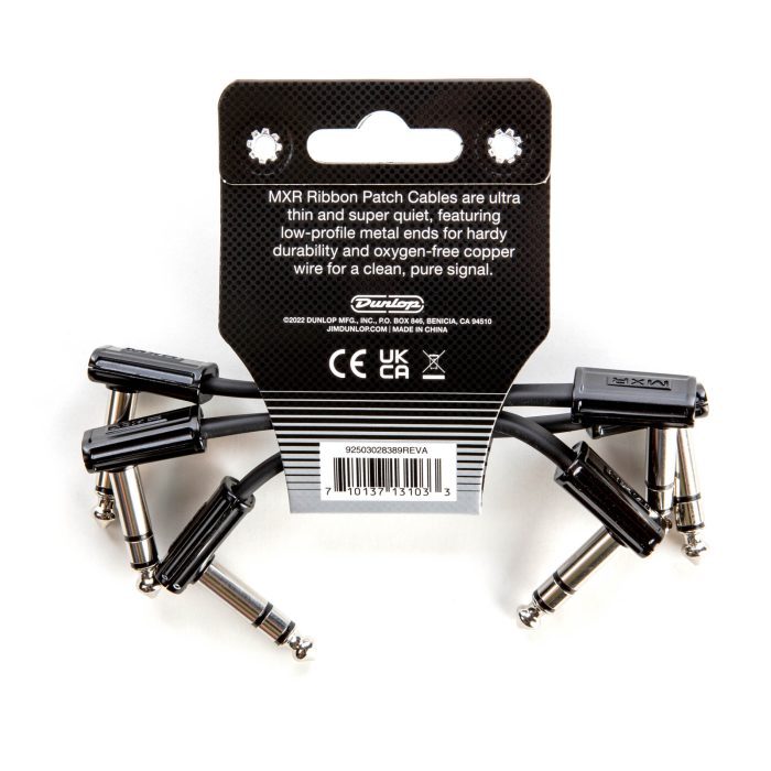 Mxr DCISTR03R Ribbon TRS Patch Cable 8cm 3-pk
