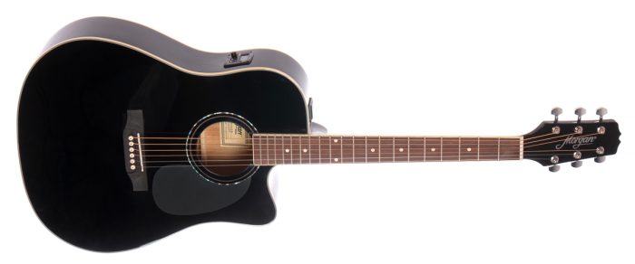 Morgan 104 Westerngitarr, Pickup, Cutaway, Svart