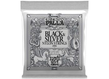 Ernie-Ball Eb-2406 Bs Nylon Str. Blk/Silv