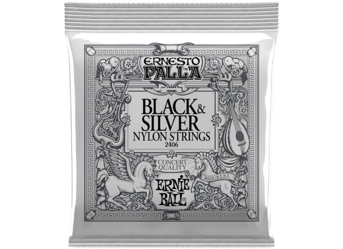 Ernie-Ball Eb-2406 Bs Nylon Str. Blk/Silv