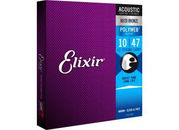 Elixir 11150 Acoustic 80/20 Bronze With Polyweb 12-String Light (.010-.047)