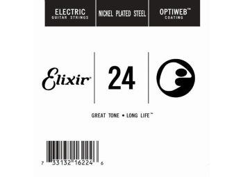 Elixir 16224 Electric Nickel Plated Steel With Optiweb Single .024