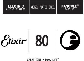 Elixir 15280 Electric Nickel Plated Steel With Nanoweb Single .080