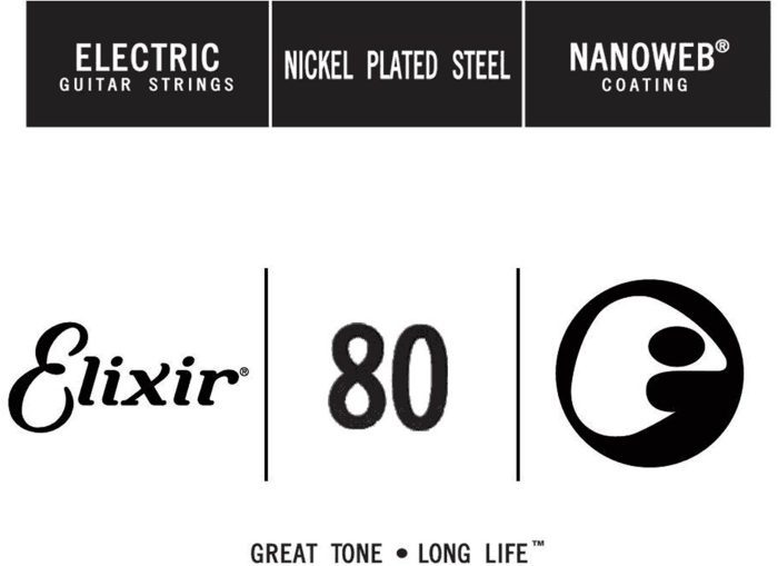 Elixir 15280 Electric Nickel Plated Steel With Nanoweb Single .080