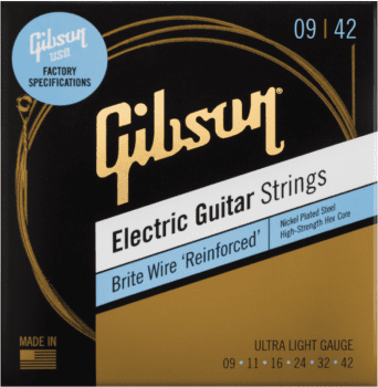 Gibson Brite Wire 'Reinforced' Electric Guitar Strings Ultra-Light