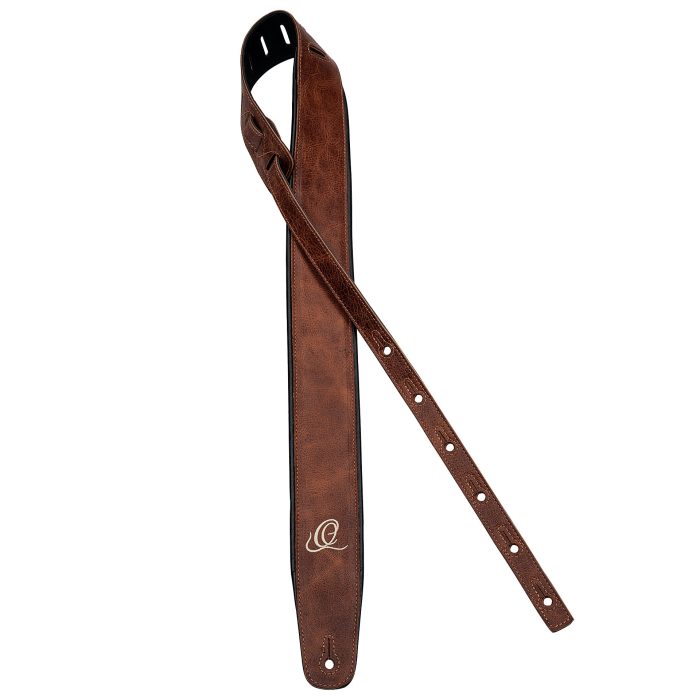 Ortega OSCL-5 Guitar Leather strap, 70mm 2-layer, Vintage Caramel