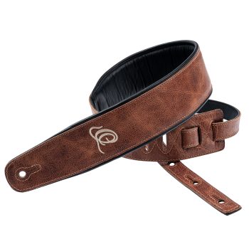 Ortega OSCL-5 Guitar Leather strap, 70mm 2-layer, Vintage Caramel