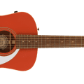 Fender Malibu Player, Walnut Fingerboard, White Pickguard, Fiesta Red