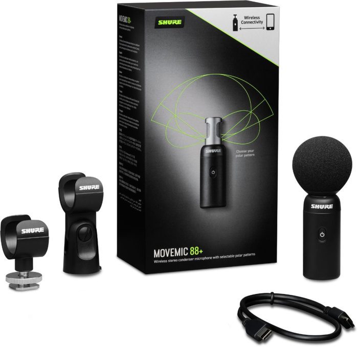 Shure MV88+W-Z6 Movemic Wireless Stereo Mic to Phone