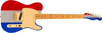 Fender Limited Edition Buck Owens Telecaster, Maple Fingerboard, Red, Silver and Blue Sparkle