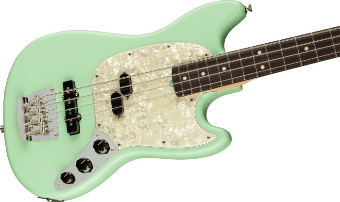 Fender American Performer Mustang Bass, Rosewood Fingerboard, Satin Surf Green