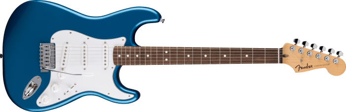 Fender Standard Stratocaster, Laurel Fingerboard, White Pickguard, Aqua Marine Metallic