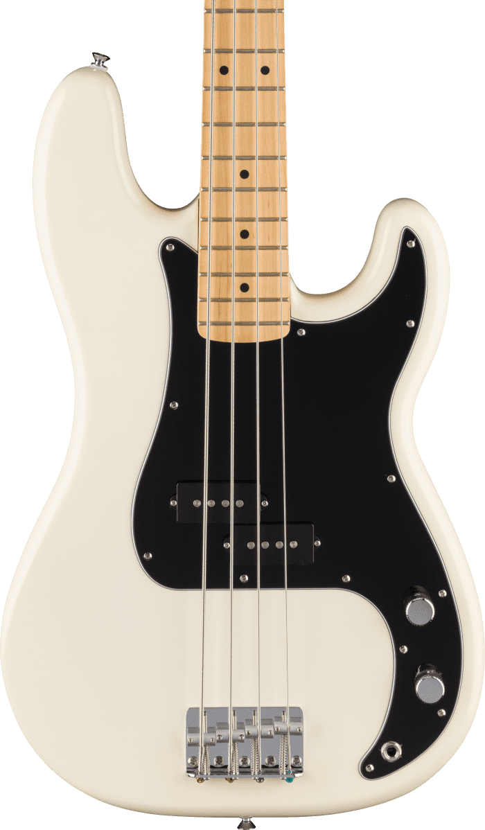 Fender Standard Precision Bass, Maple Fingerboard, Black Pickguard, Olympic White