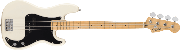 Fender Standard Precision Bass, Maple Fingerboard, Black Pickguard, Olympic White