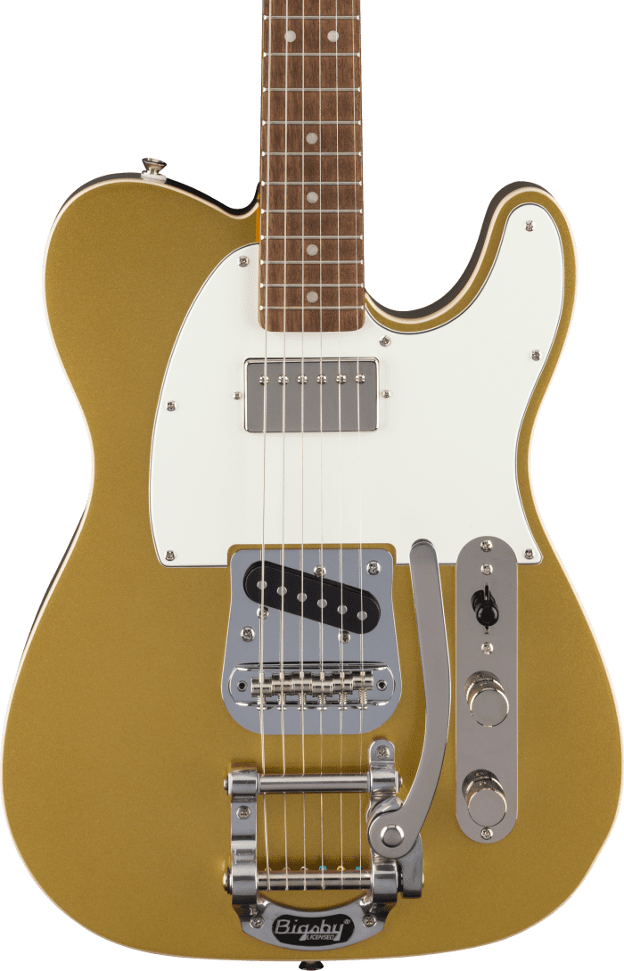 Fender Classic Vibe Custom Telecaster SH with Bigsby, Parchment Pickguard, Aztec Gold
